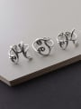 thumb 925 Sterling Silver Letter J Vintage Free Size Midi Ring 0