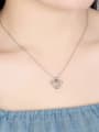 thumb 925 Sterling Silver Rhinestone Mouse Minimalist Necklace 1