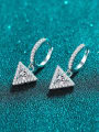thumb 925 Sterling Silver Moissanite Triangle Dainty Huggie Earring 2