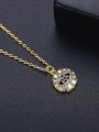 thumb Brass Cubic Zirconia Round Vintage Necklace 2