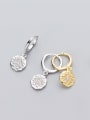 thumb 925 Sterling Silver Fashion diamond simple and irregular Round Huggie Earring 4