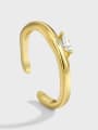 thumb Brass Cubic Zirconia Irregular Minimalist Band Ring 2