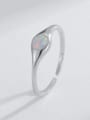 thumb 925 Sterling Silver Synthetic Opal Geometric Minimalist Band Ring 3
