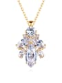 thumb Brass Cubic Zirconia Water Drop Dainty Necklace 0