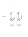 thumb 925 Sterling Silver Cubic Zirconia Geometric Minimalist Hoop Earring 2