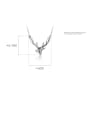 thumb 925 Sterling Silver With Platinum Plated Fashion Antlers Necklaces 4