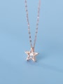 thumb 925 Sterling Silver Cubic Zirconia Star Minimalist Necklace 3