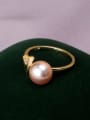 thumb Brass Freshwater Pearl Heart Vintage Band Ring 2