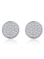 thumb 925 Sterling Silver Cubic Zirconia Round Classic Stud Earring 0