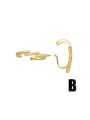 thumb Brass Cubic Zirconia Star Hip Hop Clip Earring 2
