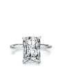 thumb 925 Sterling Silver Cubic Zirconia Rectangle Dainty Band Ring 0
