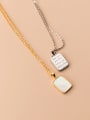 thumb 925 Sterling Silver Rectangle Minimalist Necklace 2