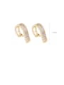 thumb Brass Rhinestone White Irregular Minimalist Stud Earring 4