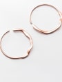 thumb 925 Sterling Silver Hollow Round Minimalist Hoop Earring 2
