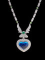 thumb Brass Cubic Zirconia Heart Luxury Necklace 2