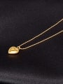 thumb Titanium smooth Heart Minimalist Bead chain necklace 1