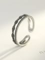 thumb 925 Sterling Silver Fashion double deck Vintage Stackable Ring 2