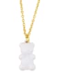 thumb Brass Enamel Cute Bear Pendant Necklace 2