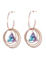 thumb Alloy Crystal Purple Round Trend Drop Earring 0