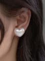 thumb 925 Sterling Silver Heart Minimalist Stud Earring 1