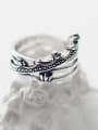 thumb 925 Sterling Silver  Vintage Wavy Flower Crown Multilayer Free Size Ring 3