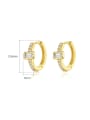 thumb Brass Cubic Zirconia Geometric Minimalist Huggie Earring 4