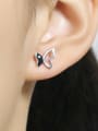 thumb 925 Sterling Silver Butterfly Cute Stud Earring 1