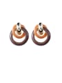 thumb Alloy With Imitation Gold Plated Fashion Round Stud Earrings 3