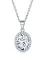 thumb 925 Sterling Silver Cubic Zirconia Oval Luxury Necklace 0