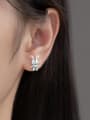 thumb 925 Sterling Silver Bear Minimalist Stud Earring 1