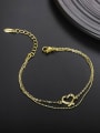 thumb Alloy Heart Minimalist Double Layer Chain  Strand Bracelet 2