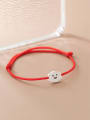 thumb 925 Sterling Silver Cloud Minimalist Adjustable Red Rope Bracelet 0