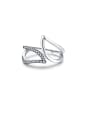 thumb 925 Sterling Silver Cubic Zirconia Leaf Minimalist Band Ring 0
