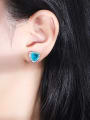 thumb Brass Cubic Zirconia Heart Luxury Stud Earring 3