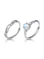 thumb 925 Sterling Silver Opal Irregular Minimalist Stackable Ring 0