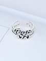 thumb 925 Sterling Silver Hollow Letter Vintage Band Ring 2