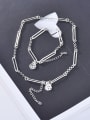 thumb 925 Sterling Silver Vintage Hollow Chain Lariat Necklace 3