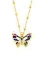 thumb Brass Enamel Butterfly Vintage Necklace 3
