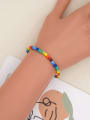 thumb Stainless steel MGB Bead Multi Color Letter Bohemia Stretch Bracelet 1