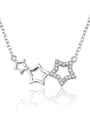 thumb 925 Sterling Silver Cubic Zirconia Hollow Star Vintage Necklace 0