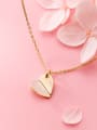 thumb 925 Sterling Silver Shell Beige  Simple heart pendant Necklace 1