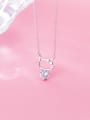 thumb 925 Sterling Silver Cubic Zirconia Fashion Cute Hollow Cat Necklace 1