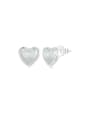 thumb 925 Sterling Silver Shell Heart Minimalist Stud Earring 0