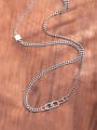 thumb 925 Sterling Silver Geometric Vintage Asymmetrical  Chain  Necklace 0