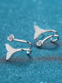 thumb 925 Sterling Silver Moissanite Fish Tail Classic Clip Earring 3