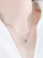 thumb Sterling Silver  0.5 ct Moissanite Round Minimalist Necklace 2