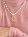thumb 925 Sterling Silver Freshwater Pearl Moon Vintage Beaded Necklace 2