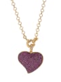 thumb Copper Cubic Zirconia Heart Vintage Pendant Necklace 0