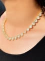 thumb Brass Cubic Zirconia Heart Luxury Necklace 1