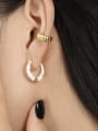 thumb 925 Sterling Silver Enamel Geometric Minimalist Hoop Earring 1